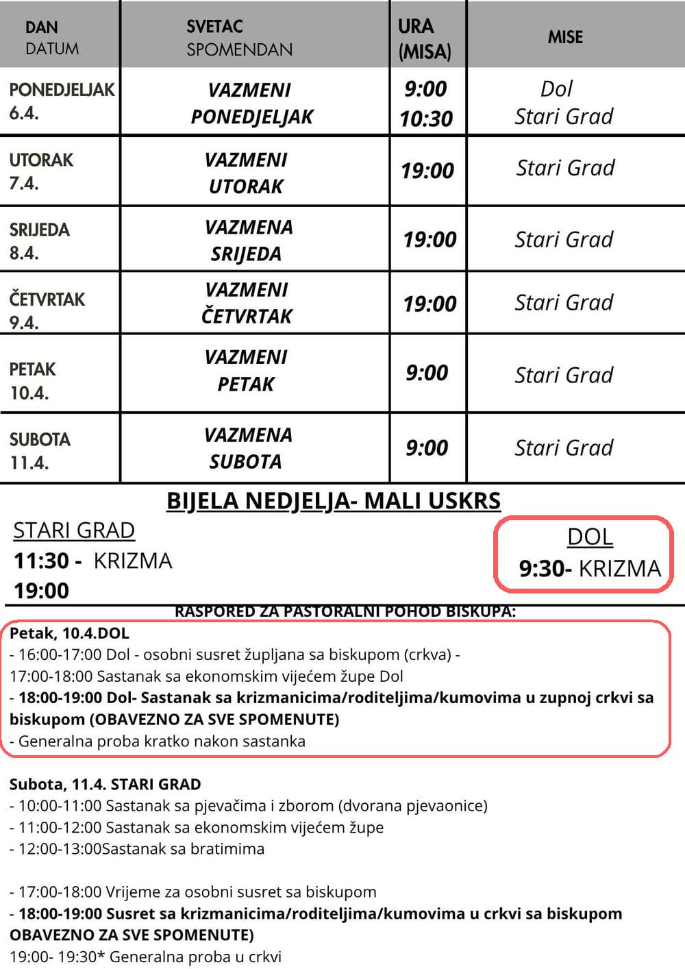 260406 Župne obavijesti