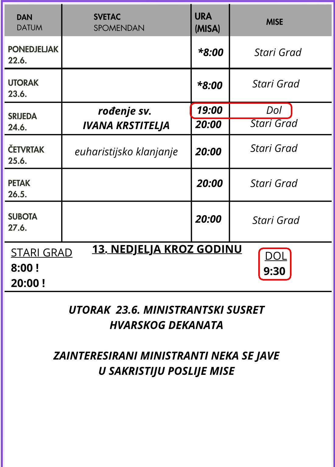 260621 Župne obavijesti